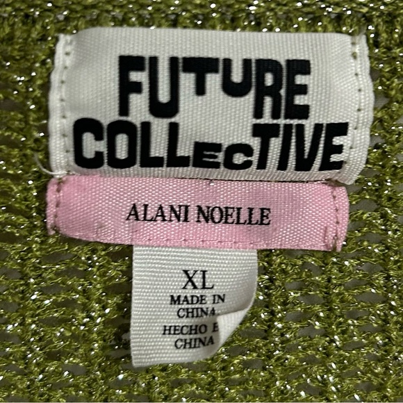 Future Collective Alani Noelle Green Knit Tie-Front Sweater - Picture 6 of 7